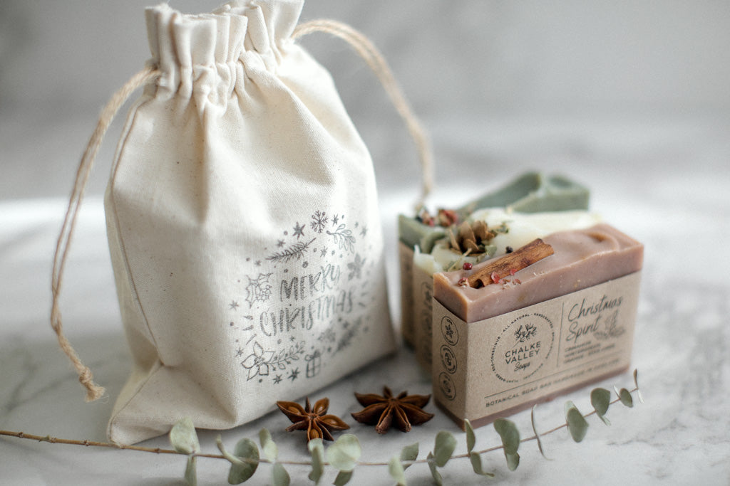 Christmas Soap Trio + Cotton Bag