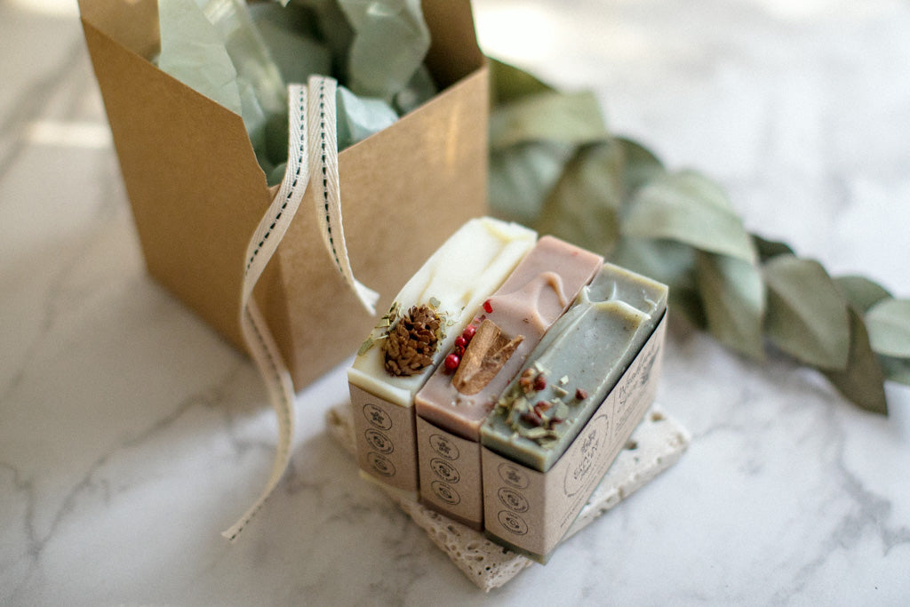 Christmas Soap Trio + Dish