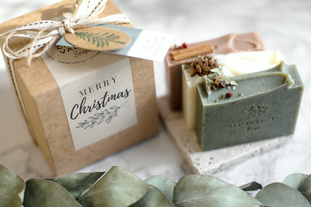Christmas Soap Trio + Dish