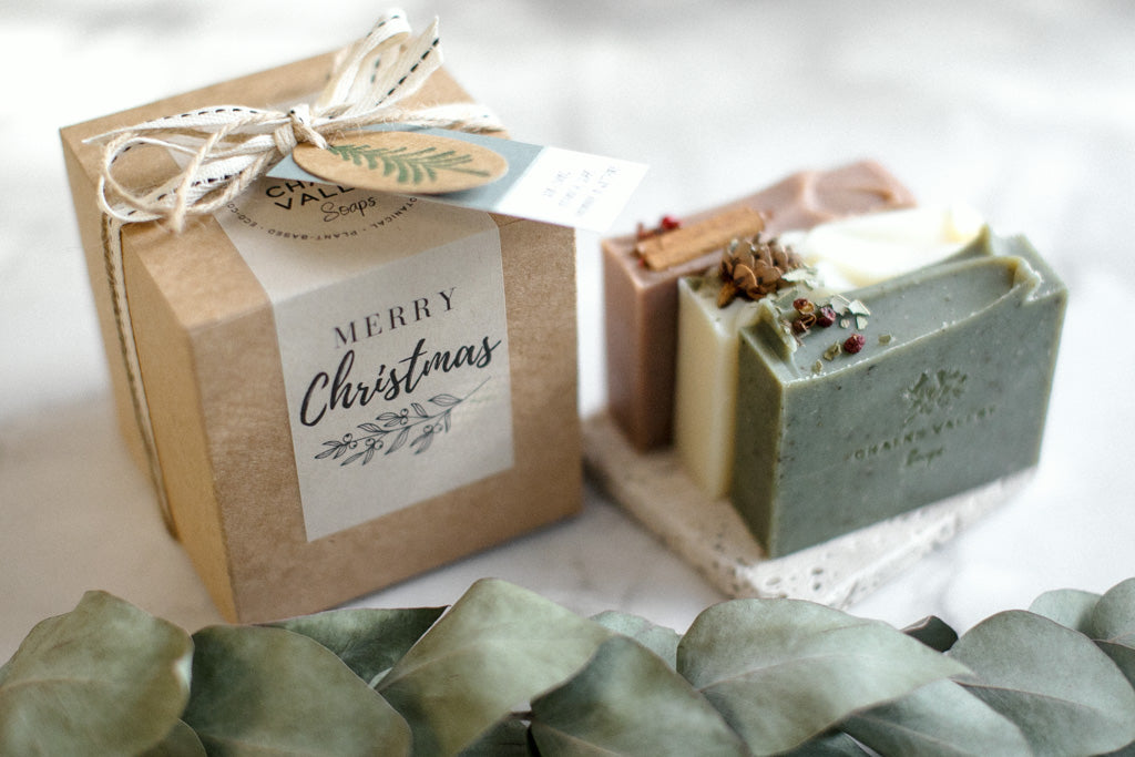 Christmas Soap Trio + Dish