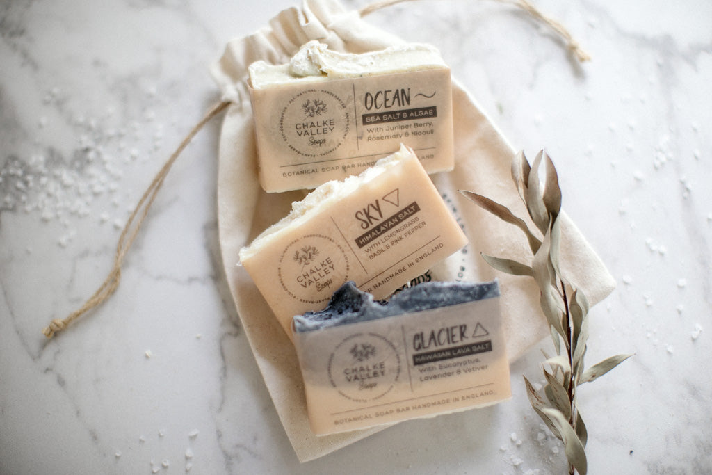 Salt Soap Trio + Cotton Bag