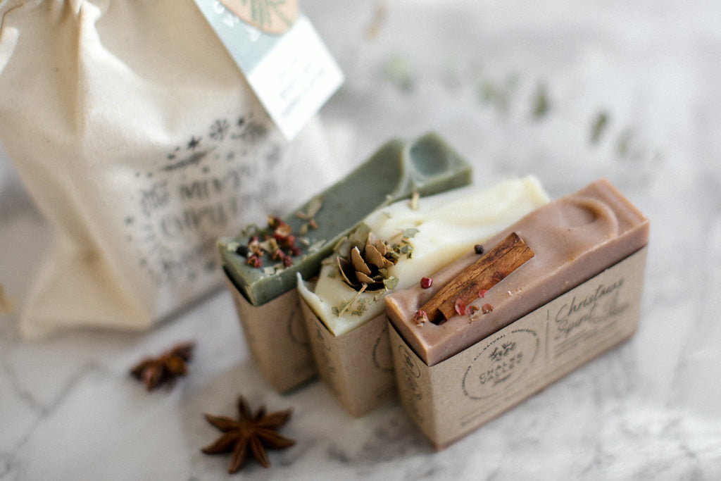 Christmas Soap Trio + Cotton Bag