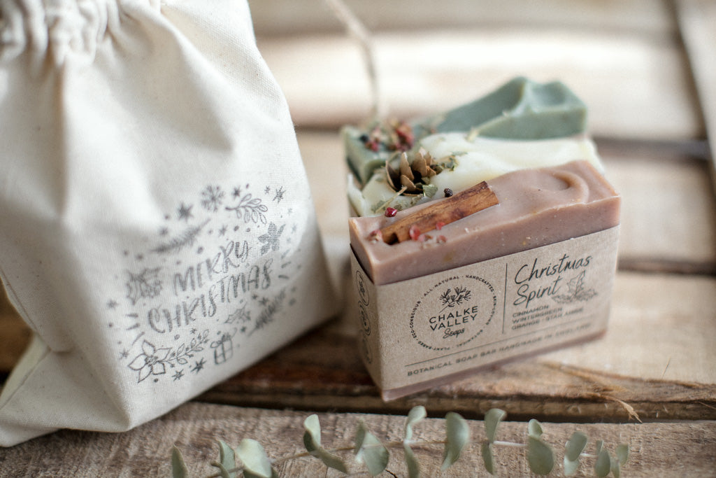 Christmas Soap Trio + Cotton Bag
