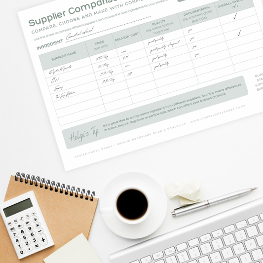 Supplier Comparison Sheet
