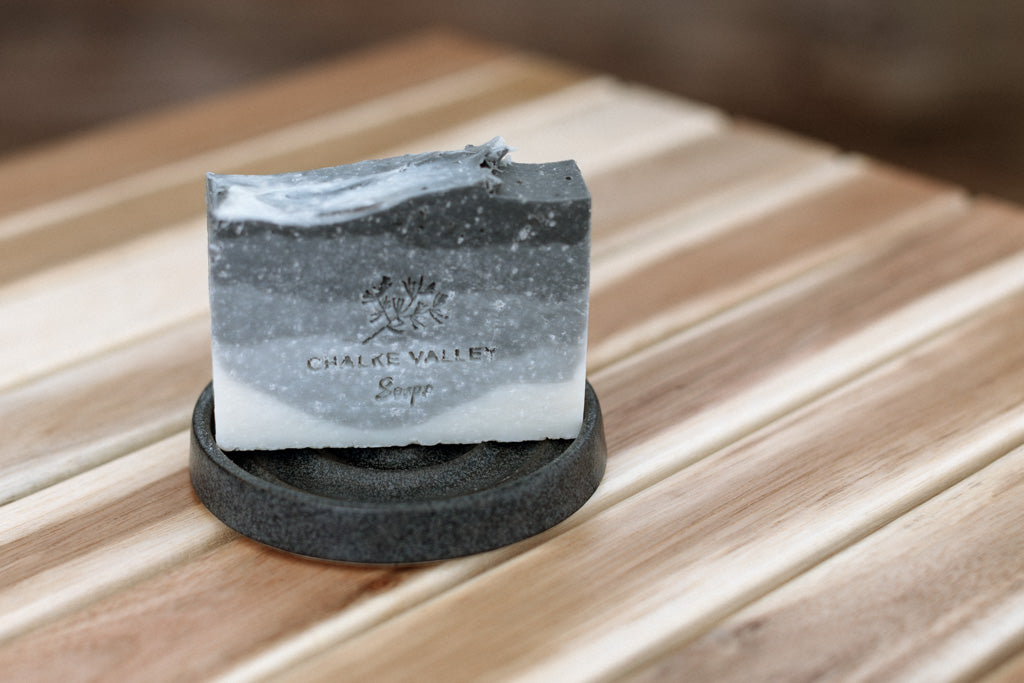 Round Stoneware Soap Dish - Midnight Granite