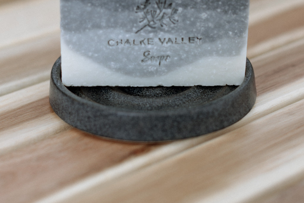 Round Stoneware Soap Dish - Midnight Granite