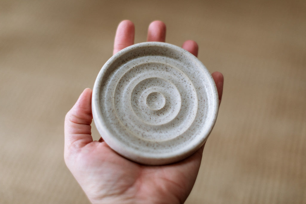 Round Stoneware Soap Dish - Limestone