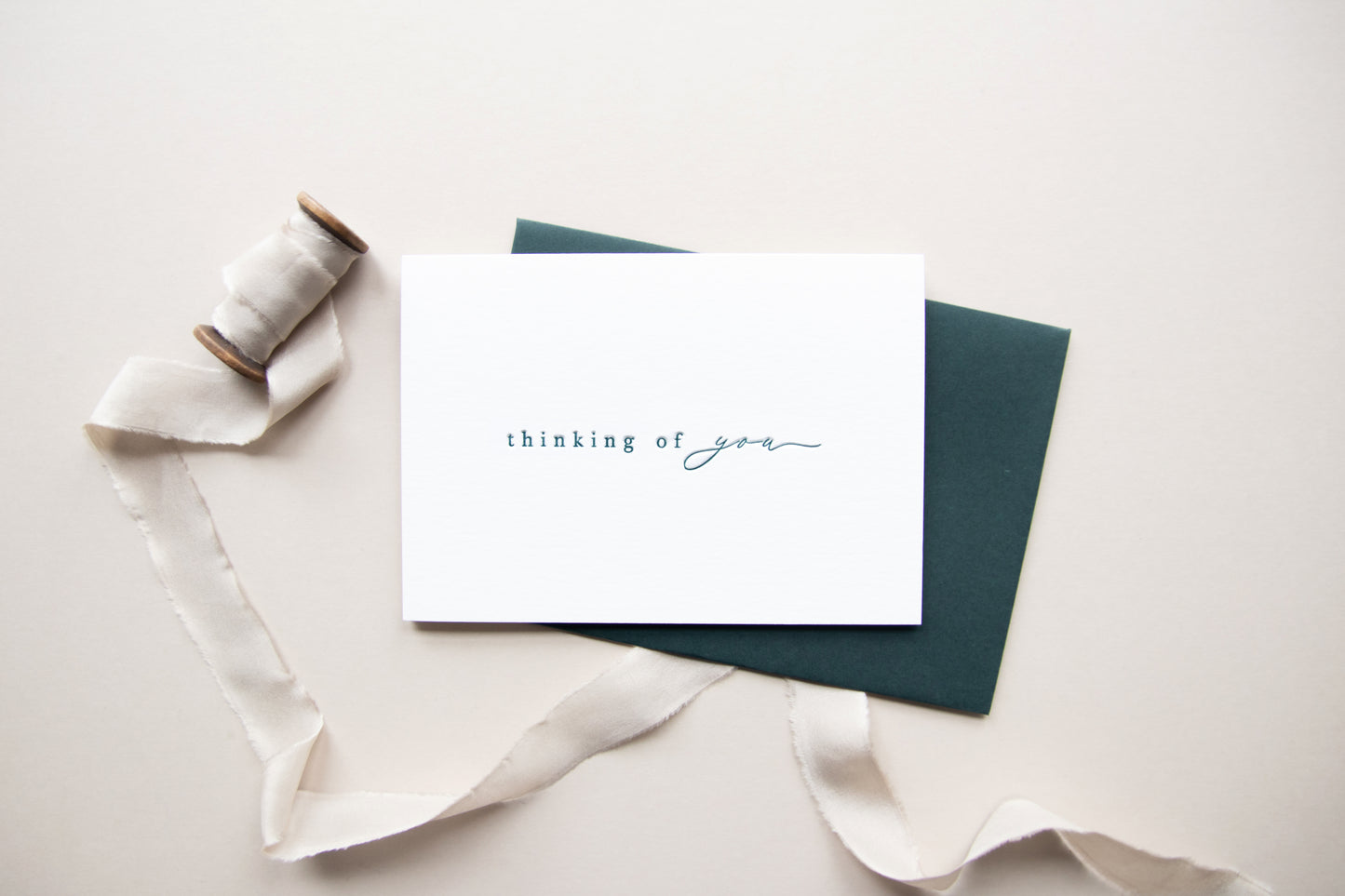 'Thinking of you' Greeting Card - Dark Green