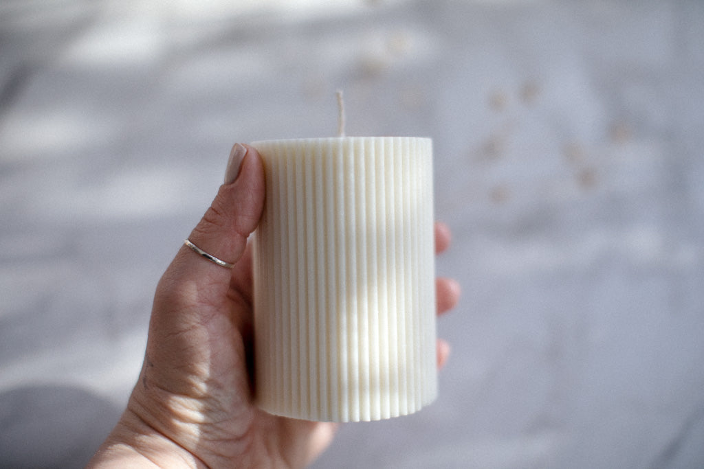 Avalon - Ribbed Pillar Candle