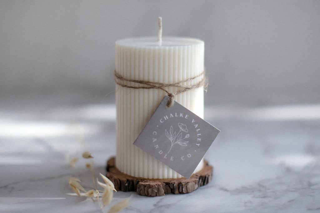 Avalon - Ribbed Pillar Candle