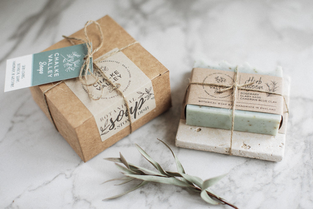 Botanical Soap + Stone Dish