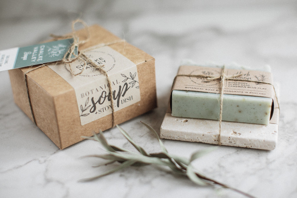 Botanical Soap + Stone Dish