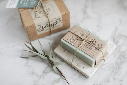 Botanical Soap + Stone Dish