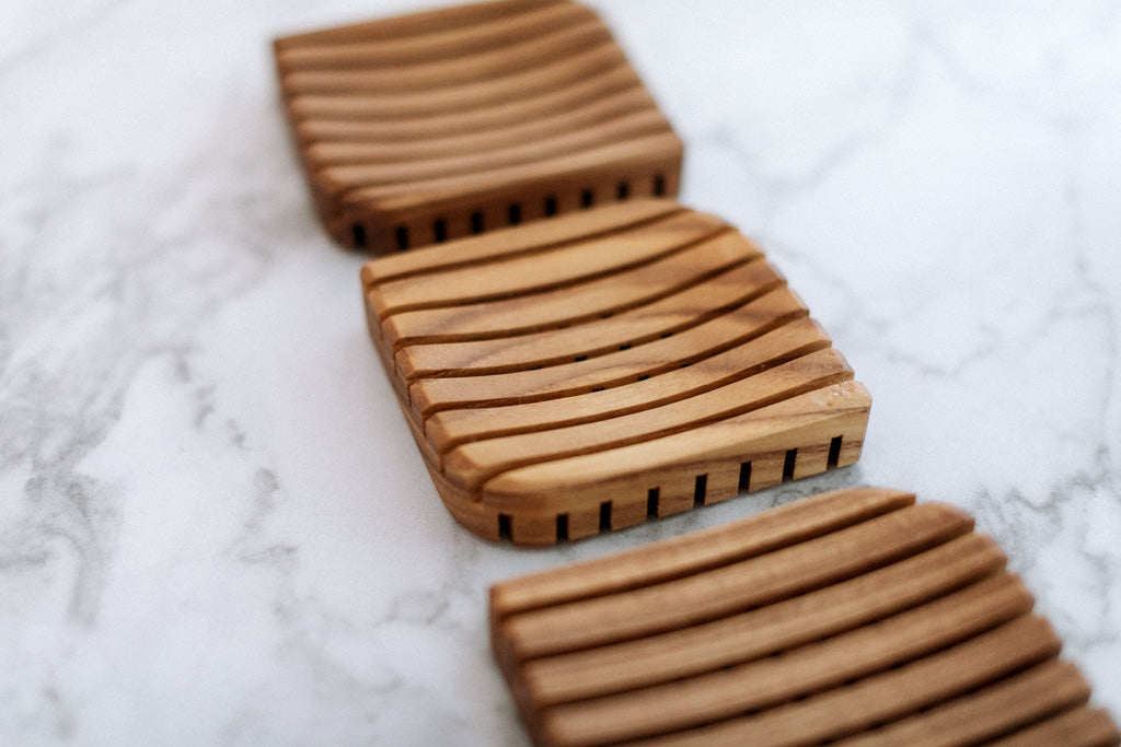 Handmade Wooden Soap Dish - Leaf