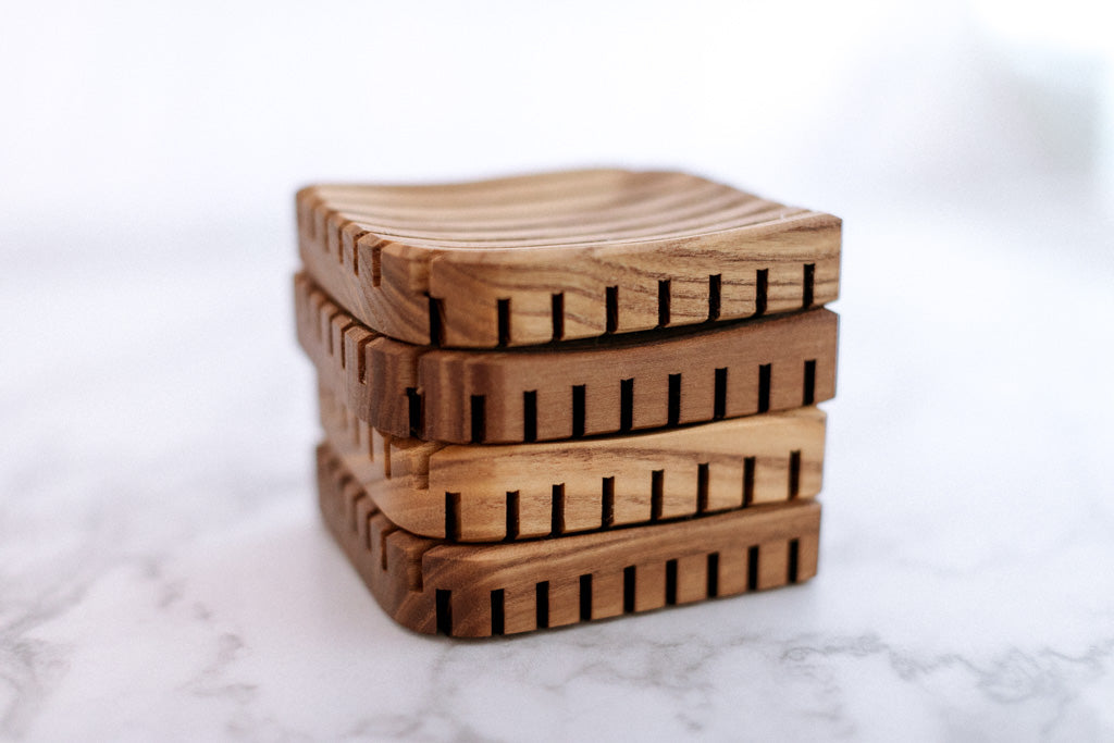 Handmade Wooden Soap Dish - Leaf