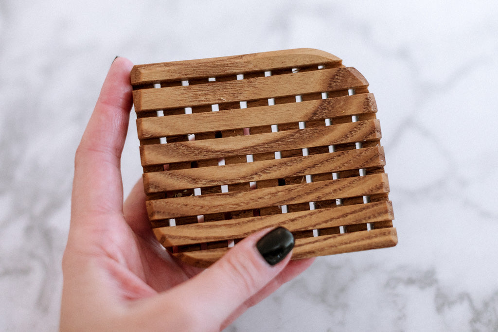 Handmade Wooden Soap Dish - Leaf