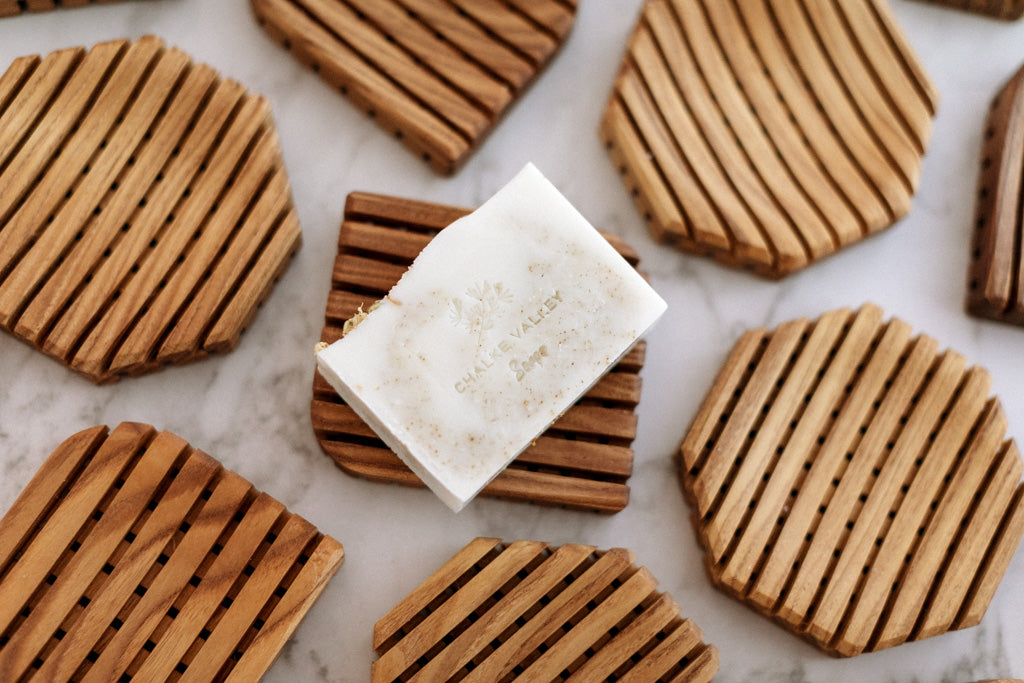 Handmade Wooden Soap Dish - Leaf