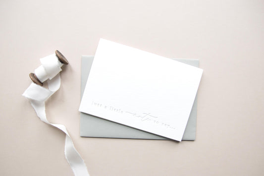 'Just a little note to say' Greeting Card - Grey