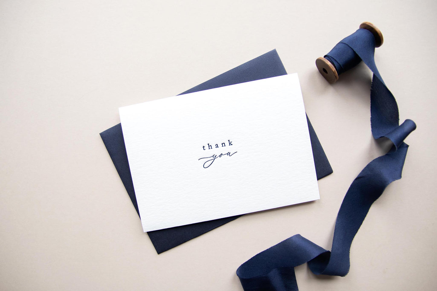 'Thank you' Greeting Card - Navy